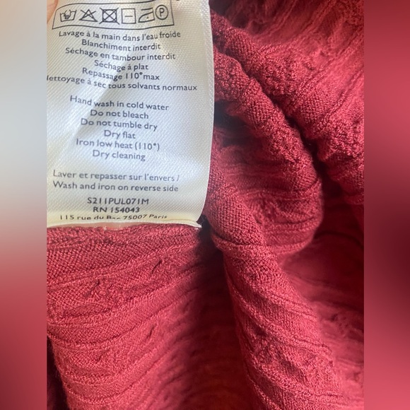 NWT Sezane Pull Lislie Red Cable Knit Jumper Terre - Picture 8 of 9